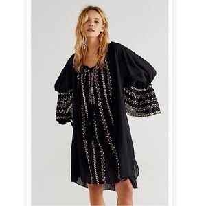 NEW By Timo Cotton Embroidery Tassel Dress in Black